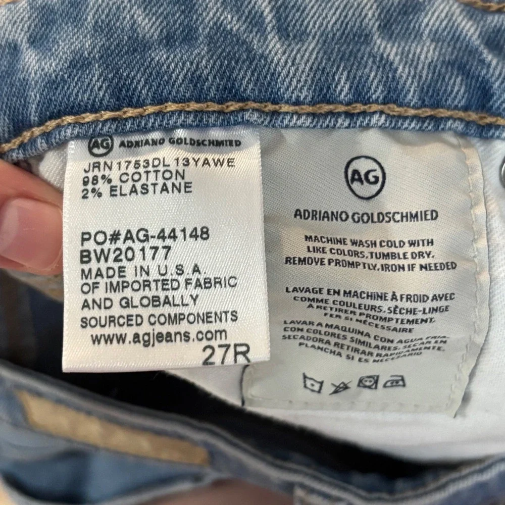AG Adriano Goldschmied Denim‎ Jeans Womens Light Wash Frayed Hem Cropped